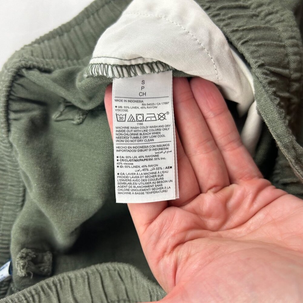 Old Navy Arugula Green Linen Blend High Rise Wide Leg Pant S - Picture 5 of 7